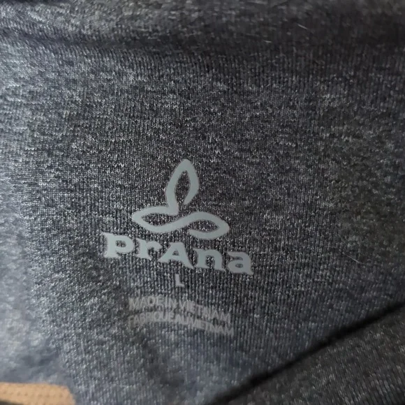 Prana leggings heathered gray with light brown stitching in L - Picture 4 of 4